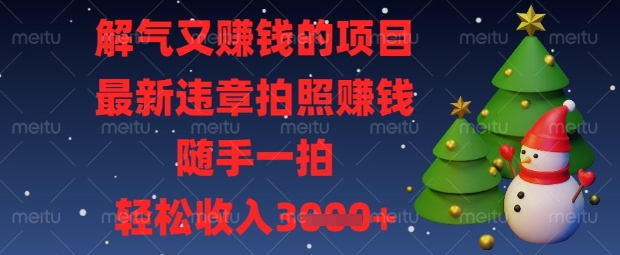 解气又挣钱的项目,最新违章拍照挣钱,随手一拍,轻松收入数张【揭秘】-轻创终点站